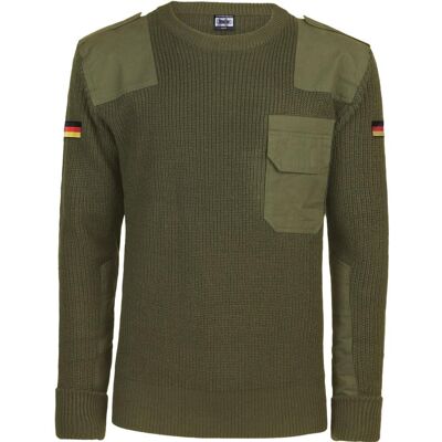 BWuM Bundeswehr Pullover mit Flaggen Oliv S BWuM Bundeswehr Pullover mit Flaggen Oliv S