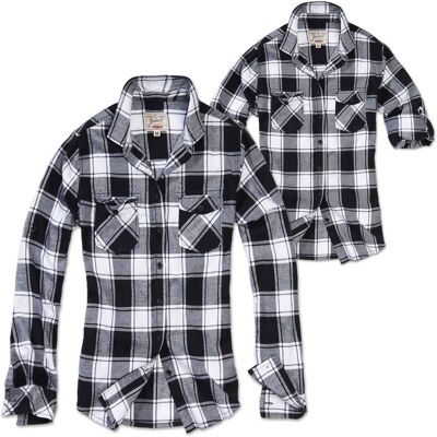 Brandit Amy Check Shirt Damen Weiß-Schwarz 4XL Brandit Amy Check Shirt Damen Weiß-Schwarz 4XL