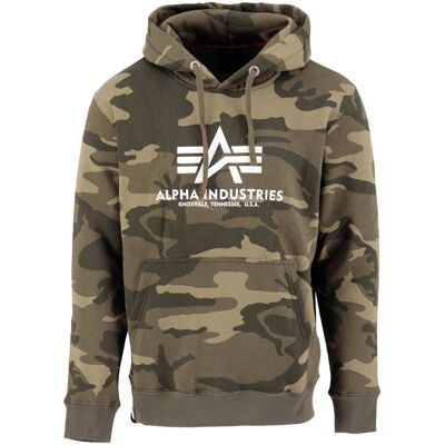 Alpha Industries Kapuzenpullover Basic Hoodie Oliv-Camo M Alpha Industries Kapuzenpullover Basic Hoodie Oliv-Camo M