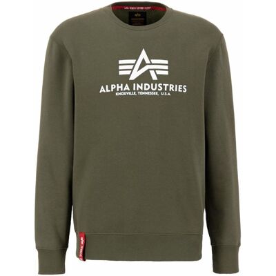 Alpha Industries Pullover Basic Sweater Dunkelgrün L Alpha Industries Pullover Basic Sweater Dunkelgrün L