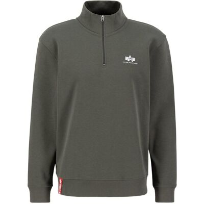 Alpha Industries Half Zip Small Logo Sweatshirt Dunkeloliv 3XL Alpha Industries Half Zip Small Logo Sweatshirt Dunkeloliv 3XL