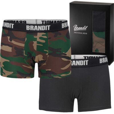 Brandit 2er Pack Army Boxershorts Retro Schwarz+Woodland S Brandit 2er Pack Army Boxershorts Retro Schwarz+Woodland S