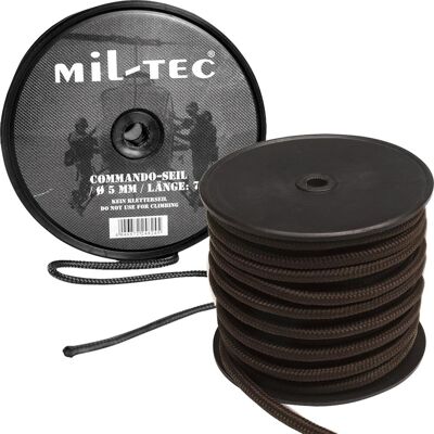 Mil-Tec Militär Commando-Seil auf Rolle Schwarz 9mm Mil-Tec Militär Commando-Seil auf Rolle Schwarz 9mm