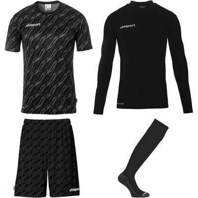 Uhlsport Progressive Torwart Set Kinder kurzarm schwarz 152 Uhlsport Progressive Torwart Set Kinder kurzarm schwarz 152