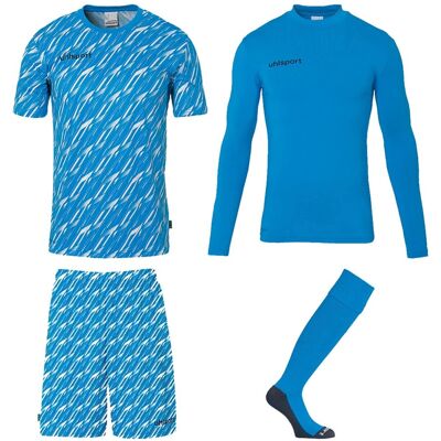 Uhlsport Progressive Torwart Set Kinder kurzarm cyan/weiß 152 Uhlsport Progressive Torwart Set Kinder kurzarm cyan/weiß 152
