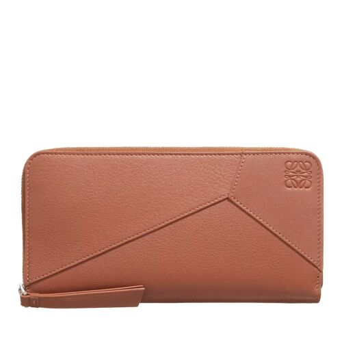 Loewe Portemonnaie - Puzzle Edge Zip Wallet - Gr. unisize - in Cognacbraun - für Damen