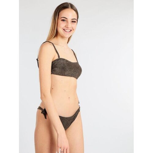 Farfala Fiore Frauenbikini im Lurex Bikini Damen Braun Größe 42
