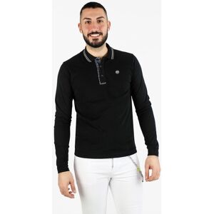 Navy Sail Langärmliges Herren-Poloshirt aus Baumwolle Langarm-Poloshirt Herren Schwarz Größe 3XL