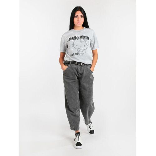 Fixdesign Baumwoll-T-Shirt für Damen mit Aufdruck Kurzarm T-Shirt Damen Grau Größe XS