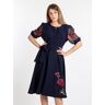 Sweet Miss Frauenkleid mit kurzen verschleierten Ärmeln Kleider Damen Blau Größe M