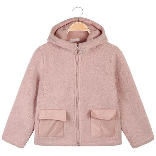 Sweet Junior Teddybärjacke für Mädchen mit Kapuze und Reißverschluss Leichte Jacken Mädchen Rosa Größe 08