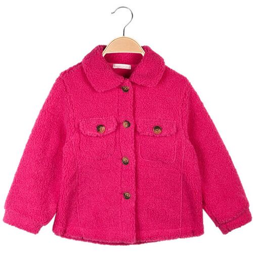 Sweet Junior Teddybärjacke für Mädchen mit Knöpfen Wintermäntel Mädchen Fuchsie Größe 04