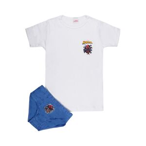Marvel Spider-Man 2 teiliges Unterwäsche-Set für Jungen T-Shirt + Slip Koordinierte Unterwäsche Junge Weiß Größe 05/06