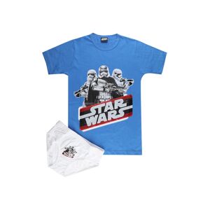 Star Wars 2-teiliges Unterwäsche-Set Slip + T-Shirt Koordinierte Unterwäsche Junge Blau Größe 05/06