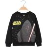 Disney Star Wars Kinder-Sweatshirt mit Rundhalsausschnitt und Fleece-Baumwolldruck Fleecepullover Junge Schwarz Größe 03/04