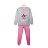 Punto & Virgola Langer Fleece-Pyjama für Mädchen Pyjama Mädchen Grau Größe 16