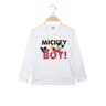 Disney Mickey Mouse Langarm-T-Shirt für Jungen Lange Ärmel T-Shirt Junge Weiß Größe 06