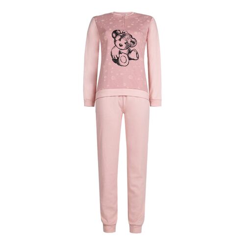 Linea Ambro Langer Teddybär-Pyjama für Damen Pyjama Damen Rosa Größe S