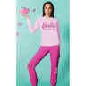 Barbie Damen-Pyjama aus Interlock-Baumwolle Pyjama Damen Rosa Größe XL