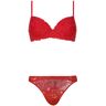 Infiore Serie 5000 2027 rotes Dessous-Set für Damen Balconetto + Brasilianisch Koordinierte Unterwäsche Damen