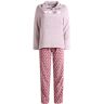 Infiore Winterlicher Damen-Fleece-Pyjama mit Herz-Print Pyjama Damen Violett Größe XL