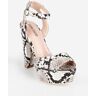 Chiara Foscari Animalier-Sandalen für Damen mit Absatz und Plateau High heel sandaletten Damen Weiß Größe 40