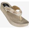 Vogue Damen-Flip-Flops mit Strasssteinen Bade-Zehentrenner Damen Gold Größe 38