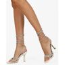 Fashion&Bella; Damen-Gladiator-Sandalen mit Strasssteinen und Absatz High heel sandaletten Damen Weiß Größe 39