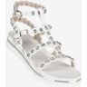 Keys Flache Sandalen für Damen mit Strasssteinen Flache Sandalen Damen Weiß Größe 37