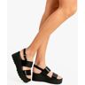 Andrea Pierago Leder Keilsandalen für Damen Sandalen mit Keilabsatz Damen Schwarz Größe 39