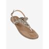 Keys Ledersandalen mit Steinen für Damen Flache Sandalen Damen Gold Größe 36