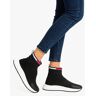 Tommy Hilfiger SOCKENSNEAKERS Damen-Socken-Sneaker zum Hineinschlüpfen Ohne Schnürsenkel Damen Schwarz Größe 35