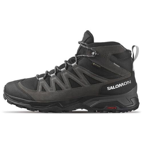Salomon X Ward Leather Mid GTX Wanderschuhe für Herren Grau 47 1/3