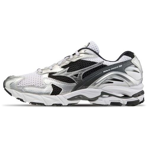 Mizuno Wave Rider 10 Sneaker für Unisex White / Silver / Black 39