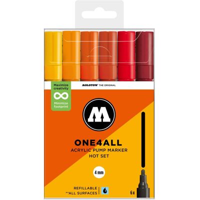 Molotow, Marker, Acrylmarker One4All 227HS Hot Set (6x) Molotow, Marker, Acrylmarker One4All 227HS Hot Set (6x)