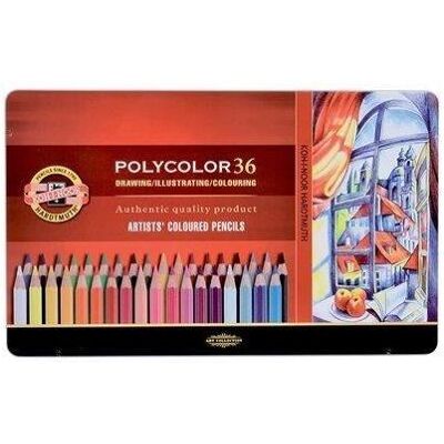 Koh-i-Noor, Malstifte, Mehrfarbige Buntstifte, 36 Farben, Metallverpackung (36x) Koh-i-Noor, Malstifte, Mehrfarbige Buntstifte, 36 Farben, Metallverpackung (36x)