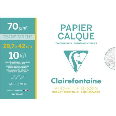 Clairefontaine Transparentpapier A3 70g - Packung 10 Clairefontaine Transparentpapier A3 70g - Packung 10
