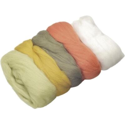 3x Heyda Merino-Wolle Mix, Garn + Wolle, Grün, Orange, Gelb, Weiss 3x Heyda Merino-Wolle Mix, Garn + Wolle, Grün, Orange, Gelb, Weiss