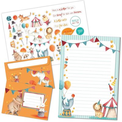 Papierdrachen Briefblock Set - Zirkus - Set 3 Papierdrachen Briefblock Set - Zirkus - Set 3