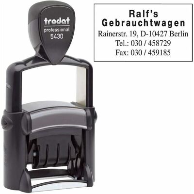 Trodat Individuell Selbstfärbender Stempel - 5200 Schwarz Trodat Individuell Selbstfärbender Stempel - 5200 Schwarz