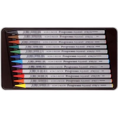 Koh-i-Noor, Malstifte, Progresso 8782 Aquarell-Buntstifte 12 Col (12x) Koh-i-Noor, Malstifte, Progresso 8782 Aquarell-Buntstifte 12 Col (12x)