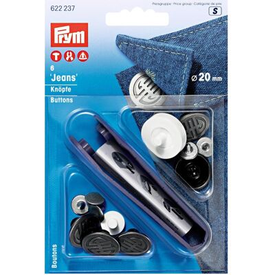 Prym - Art Deco 20 mm Jeansknopf - Antikstahl - Jeansknopf Prym - Art Deco 20 mm Jeansknopf - Antikstahl - Jeansknopf