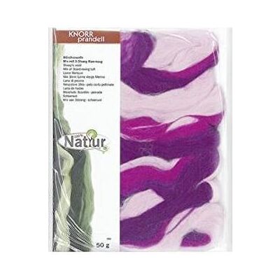 3x Heyda Filzwolle 3-Strang-Mix 50 g, Lila/Pink/Rosa 3x Heyda Filzwolle 3-Strang-Mix 50 g, Lila/Pink/Rosa