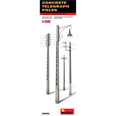 Miniart Beton-Telefonmast 4 Stück - Modellbausatz Miniart Beton-Telefonmast 4 Stück - Modellbausatz