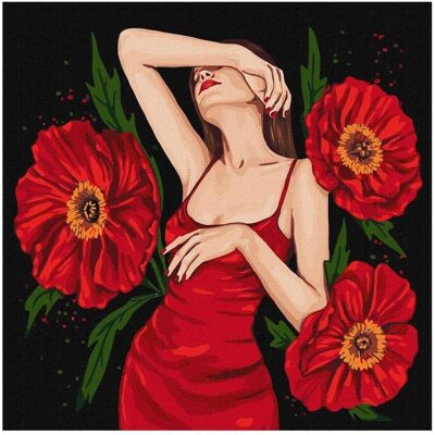 Ideyka - 40x40 cm - Mysteriöse Schönheit - Malen nach Zahlen Ideyka - 40x40 cm - Mysteriöse Schönheit - Malen nach Zahlen