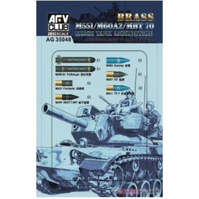 AFV Club Messing 1:35 M551 / 60A / MBT70 Munition Kit - Militärmodell Zubehör AFV Club Messing 1:35 M551 / 60A / MBT70 Munition Kit - Militärmodell Zubehör