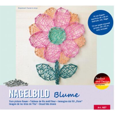 Pebaro Nagelbild-Set, Fadenbild, Fadenspannbild, String Art Bastelset mit Motiv Blume Pebaro Nagelbild-Set, Fadenbild, Fadenspannbild, String Art Bastelset mit Motiv Blume