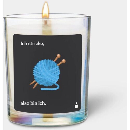 Chatty Candles, Duftkerzen, Duftkerze Flowery Ich stricke, also bin ich.