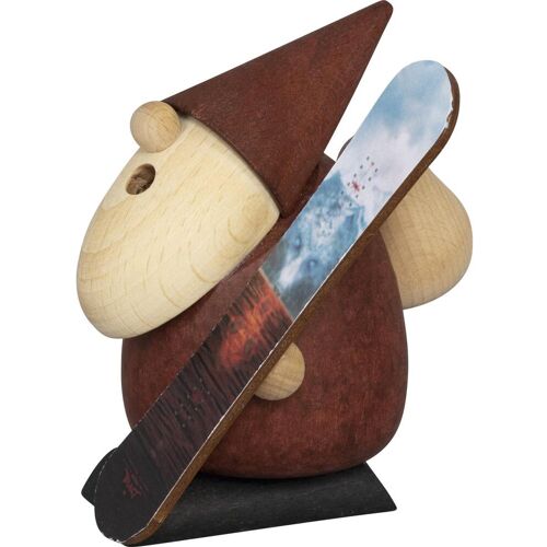 Saico, Weihnachtsdeko, Original Räucherfigur Weihnachtsmann Snowboarder