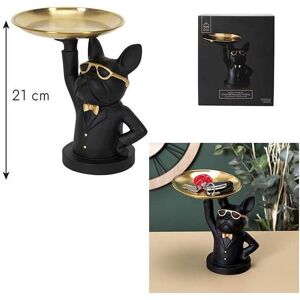 Home Deco Factory Hund Figurine Synthetisches Harz mit Tablett - Dekor Home Deco Factory Hund Figurine Synthetisches Harz mit Tablett - Dekor
